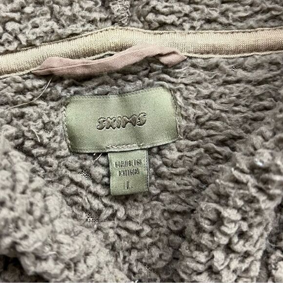 Skims Cropped Teddy Full Zip Hoodie Women's L - Picture 2 of 9